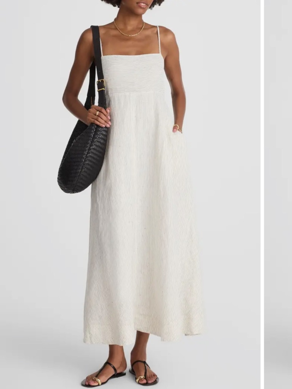 Madewell Stripe Empire Waist Midi Sundress In Lighthouse